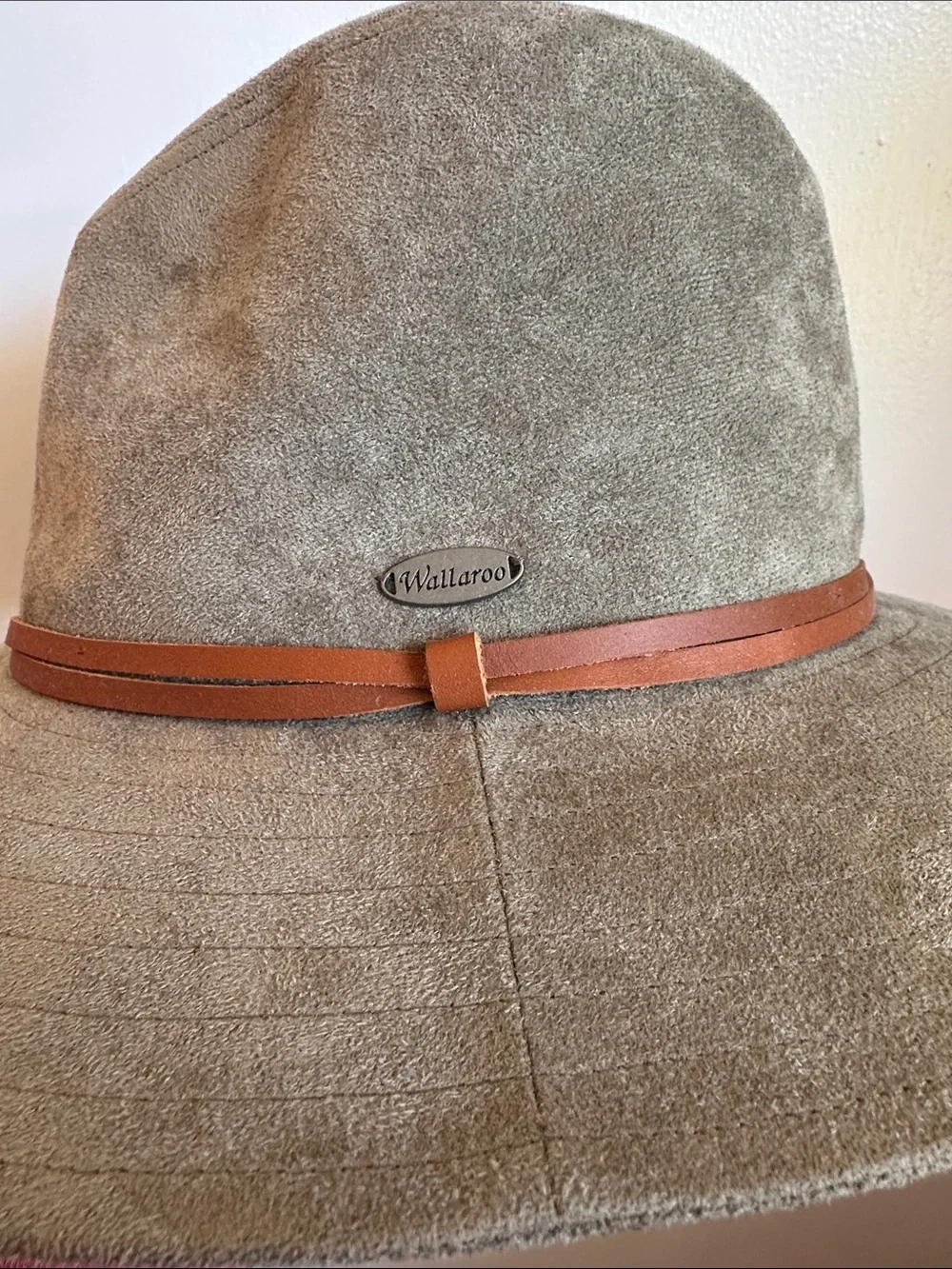 Telluride Wallaroo Hat, faux suede in Sage, Size: M (58cm)